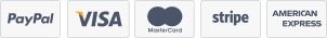 Accepted payment methods including Visa, Mastercard, American Express, and bank transfer